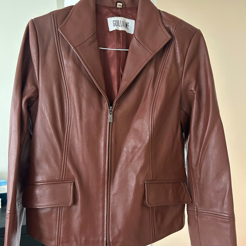 Brown soft leather Jacket. In very good condition.